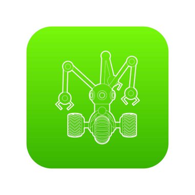 Robot ile üç dokunaç yeşil simge vektör