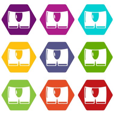 9 vektör erkekler kısa Icons set