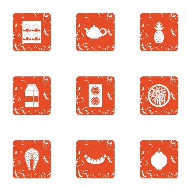 Hayati faaliyet simgeleri hazır, grunge tarzı