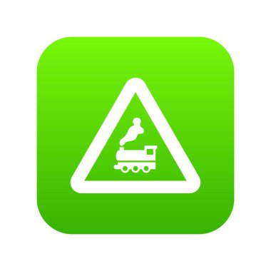 Uyarı işareti demiryolu geçişi bariyer simgesi dijital yeşil olmadan