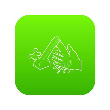 El simgesi yeşil vektör yıkama