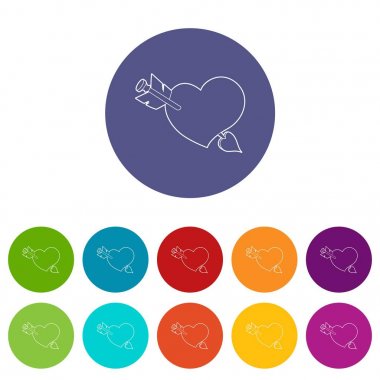 Kalp ok simgesi, anahat stili ile