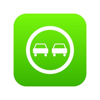 Hiçbir yetişme yol trafik işareti simgesi dijital yeşil
