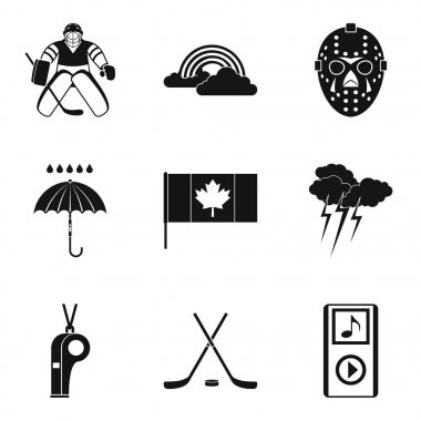 Kutup spor Icons set, basit tarzı