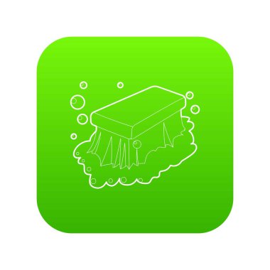 Islak temizlik yeşil simge vektör