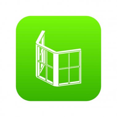 Cephe pencere yeşil simge vektör çerçeve