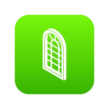 Saray pencere yeşil simge vektör çerçeve