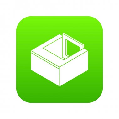 Bodrum penceresi simge yeşil vektör çerçeve