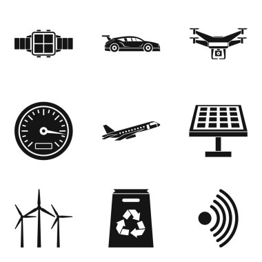 Kablosuz Radyo Icons set, basit tarzı