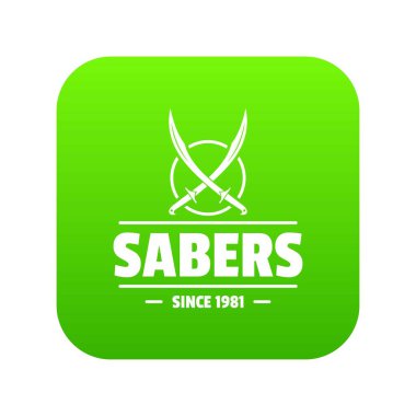 Saber yeşil simge vektör