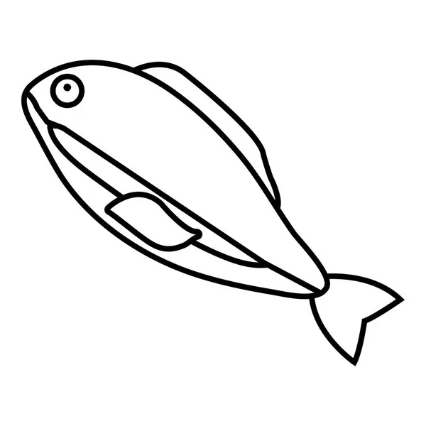 Halászati ikon, körvonalazott stílus — Stock Vector