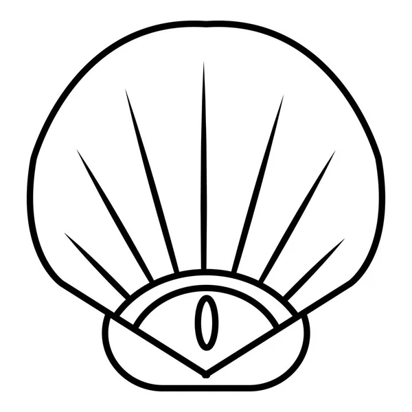 Icona della conchiglia del mare, stile contorno — Vettoriale Stock