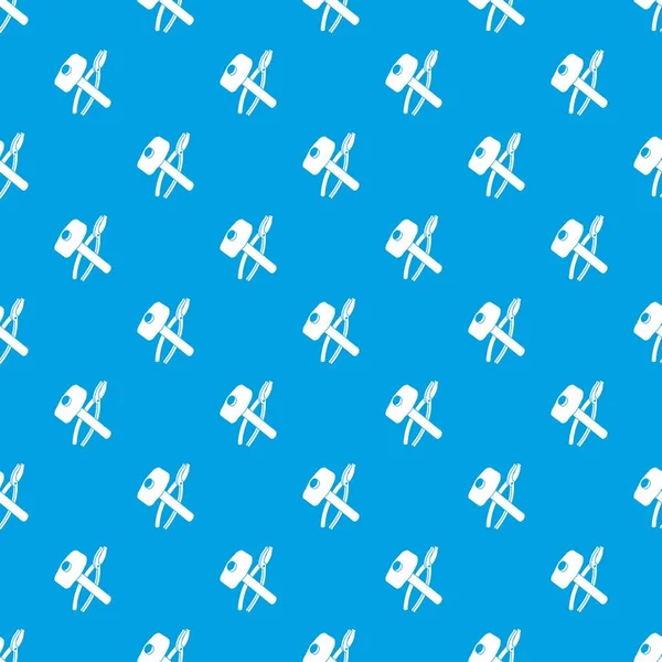 Marteau serrage acariens motif vecteur sans couture bleu — Image vectorielle