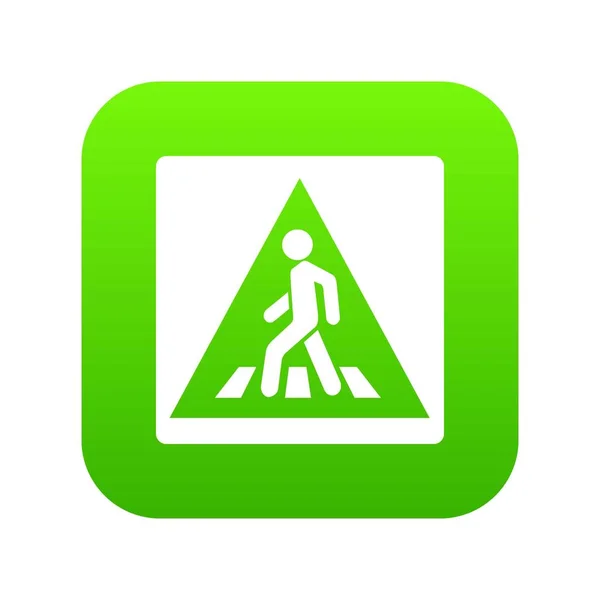 Dla pieszych znak ikona cyfrowego zielony — Wektor stockowy