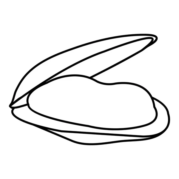 Icono de molusco, estilo de contorno — Vector de stock