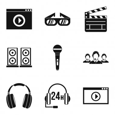 Mobil bilgi Icons set, basit tarzı