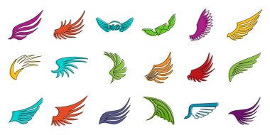 Simge kümesi, renk anahat stili kanatlar