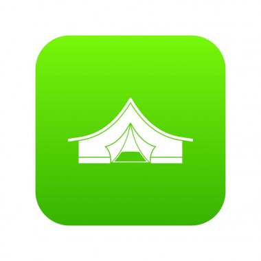 Turist çadır simgesi dijital yeşil