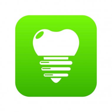 Dental implant yeşil simge vektör