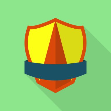 Güvenilir kalkan kutsal kişilerin resmi, düz stil