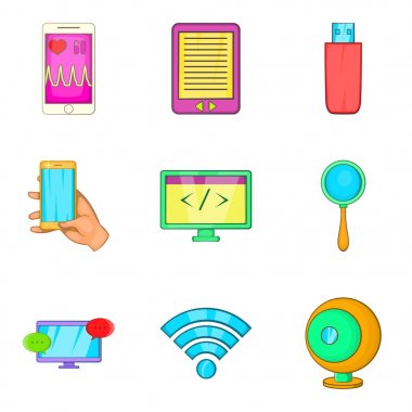 Mevcut hayat Icons set, karikatür tarzı