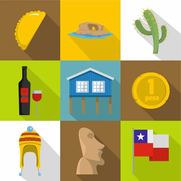 Conjunto de ícones do México, estilo cartoon — Vetor de Stock