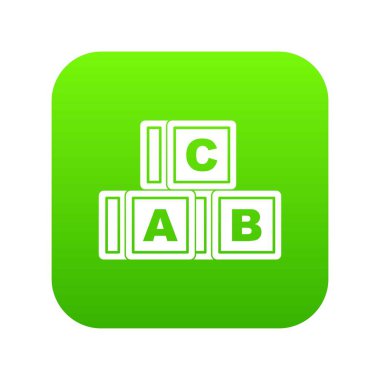ABC küp simge dijital yeşil