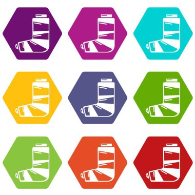 Alçı simgeler kümesi 9 vektör ayağımdan