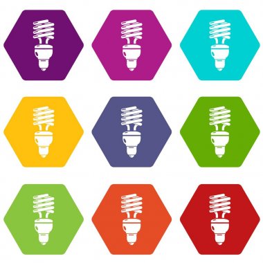 9 vektör ampul Icons set