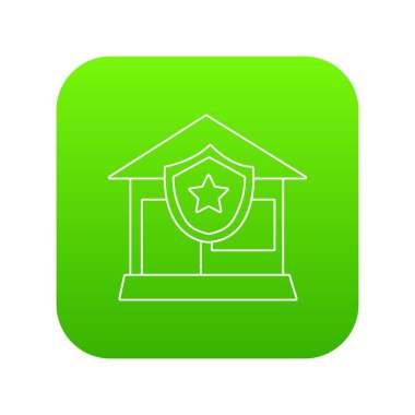 Ev koruma yeşil simge vektör