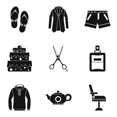 Kadınlar Icons set, basit tarzı