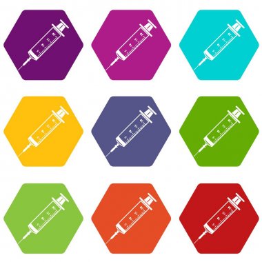 9 vektör şırınga Icons set