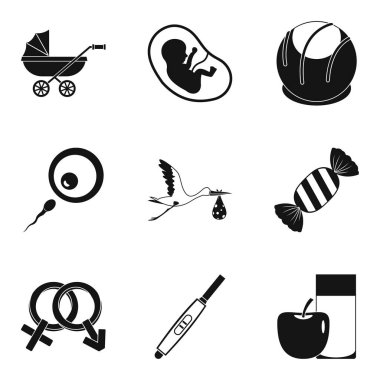 Parturient Icons set, basit tarzı