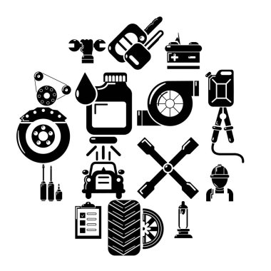 Otomatik onarım Icons set, basit tarzı