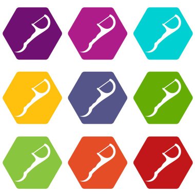 9 vektör diş aracı profesyonel Icons set