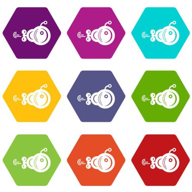 9 vektör Bathyscaphe Icons set