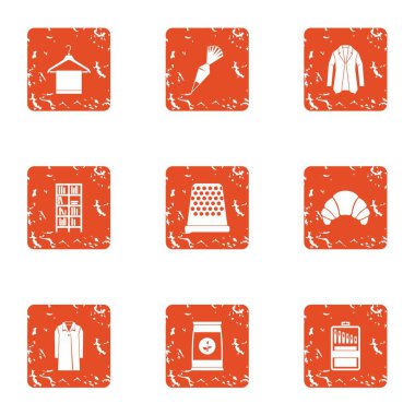 Ev görünümü simgeler kümesi, grunge tarzı
