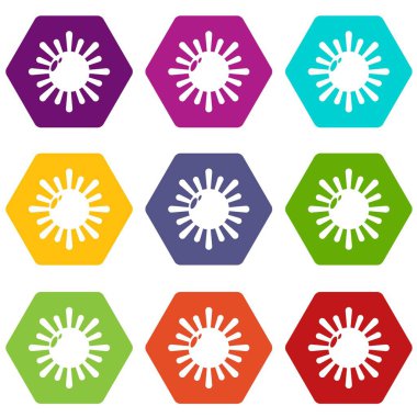 Güneş 9 vector Icons set