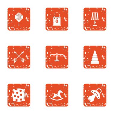 Çocuk simgeler kümesi, grunge tarzı için zemin