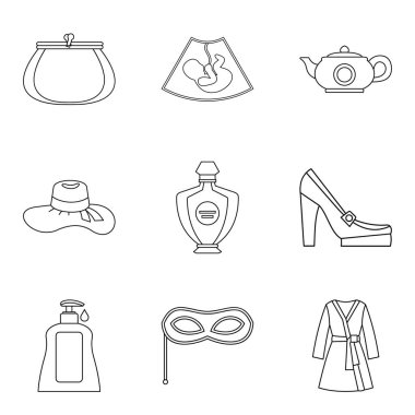 Bayan Icons set, anahat stili