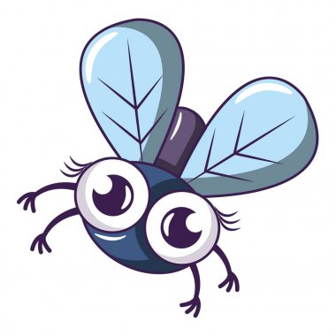 Tropikal sinek simgesi, karikatür tarzı