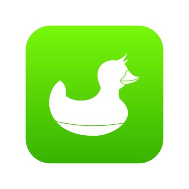 Siyah ördek oyuncak simge dijital yeşil