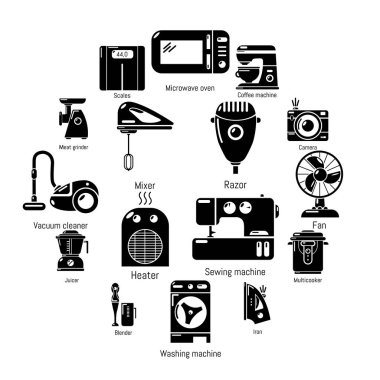 Ev aletleri Icons set, basit tarzı