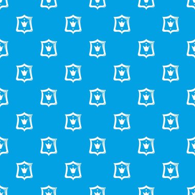 Kraliyet kalkan desen vektör kesintisiz mavi