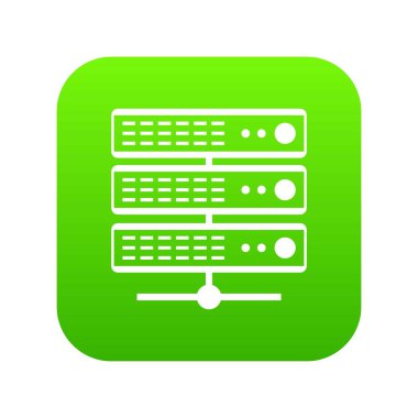 Sunucuları simgesi dijital yeşil