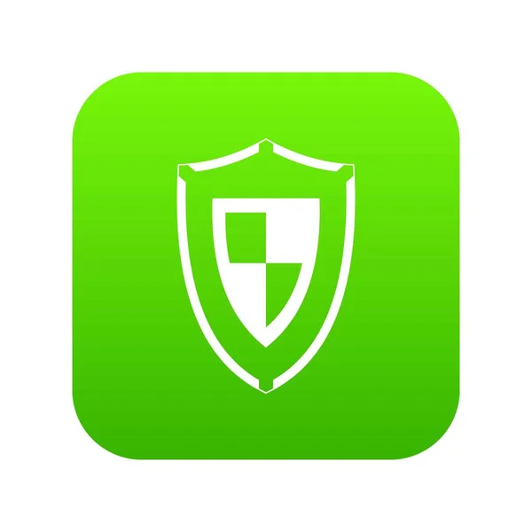 Ícone de escudo verde digital — Vetor de Stock