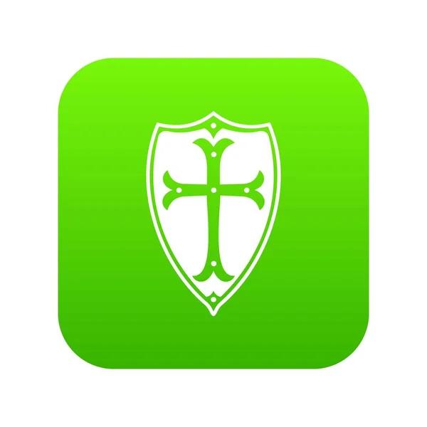 Tarcza ikona zielony cyfrowy — Wektor stockowy