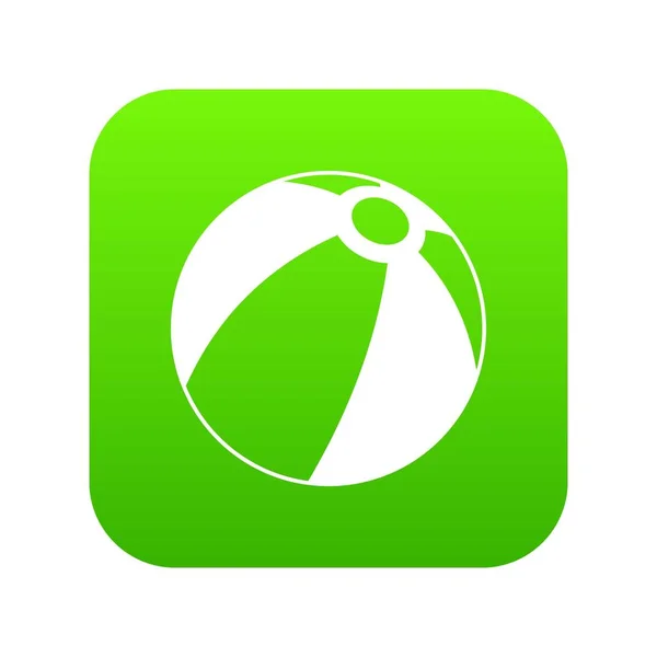 Strandbal pictogram digitale groen — Stockvector