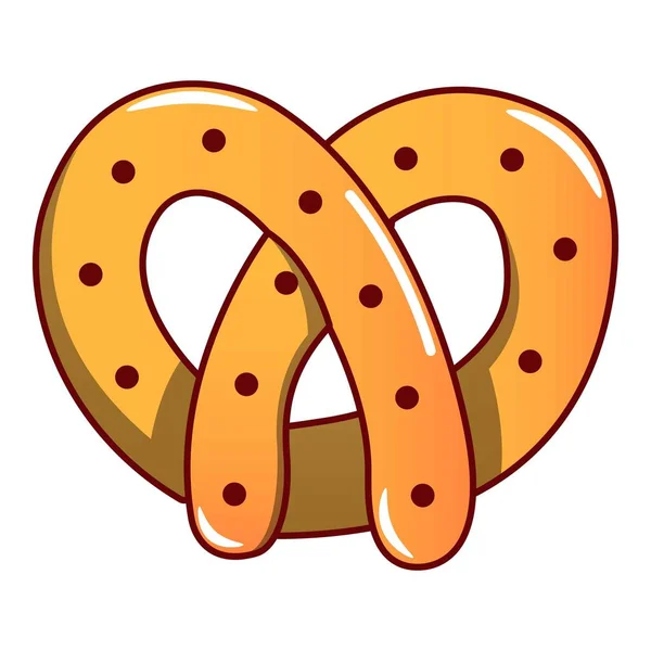 Pretzel icon, cartoon style — Stock Vector