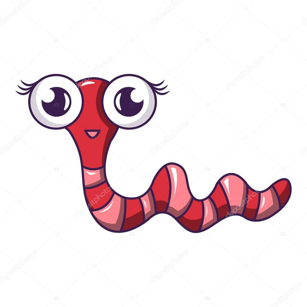 Garden caterpillar icon, cartoon style